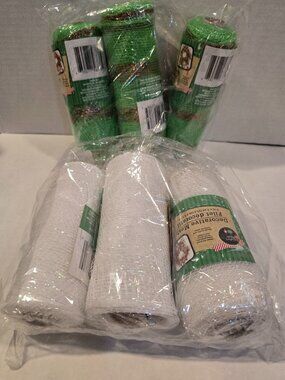 Crafting Mesh Lot of 6 Green Red Metallic White Red Metallic 6" x 5 yd